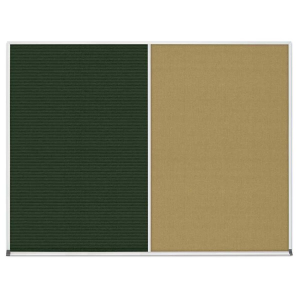 United Visual Products Single Door Radius Corkboard, 18"x24", Hea, UV7010RC-SATIN-MEDGRY UV7010RC-SATIN-MEDGRY - main